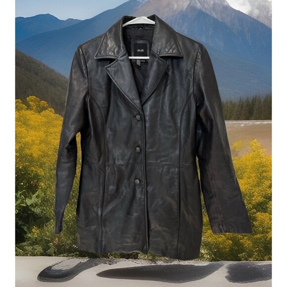 Y2K JLC New York Outerwear Button  Up Leather Jacket - Picture 1 of 3